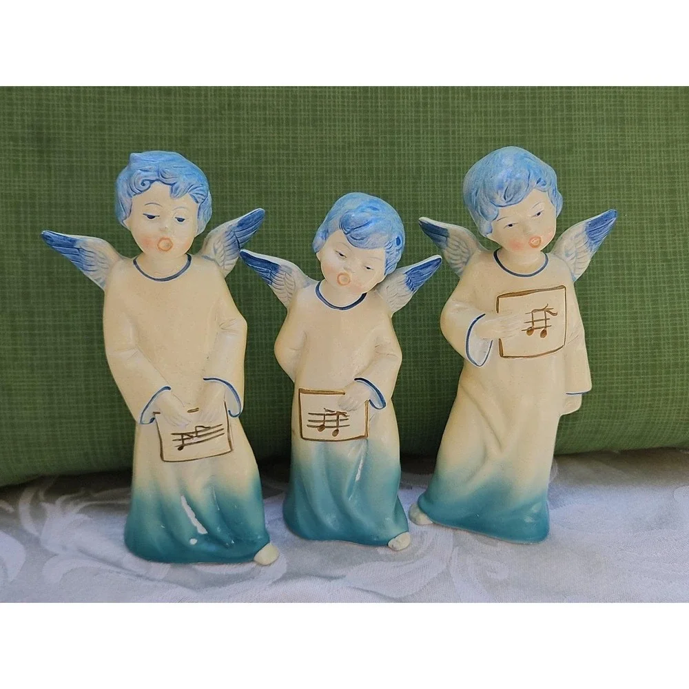 Vintage MCM Christmas Angel Set Singing Choir 7